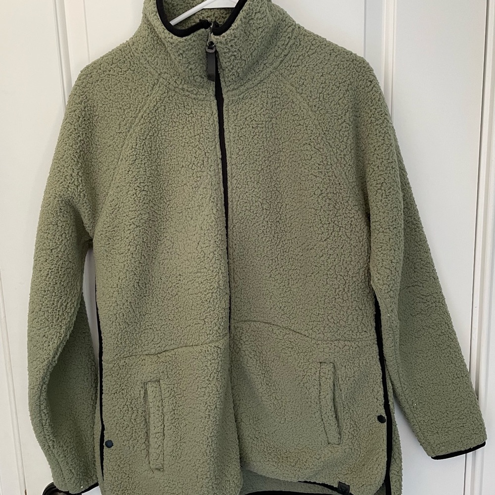 Life Integrity Earth Women’s Moss Green Fleece Pullover Zip Jacket sz Medium